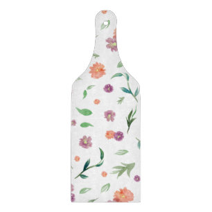 Planche À Découper Carte Fleur Aquarelle - Cadeau pour Couple Foodie