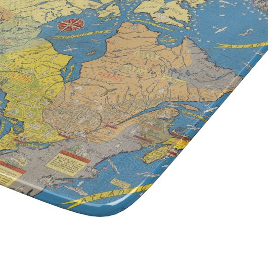 Planche À Découper Carte imagée du Canada - points de repère (Coin)