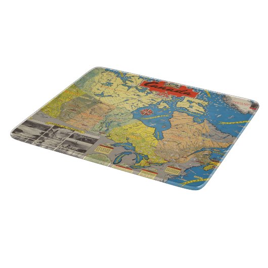 Planche À Découper Carte imagée du Canada - points de repère (Coin)