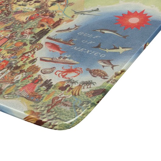 Planche À Découper Carte imagée du Mexique par Miguel Gomez la Médina (Coin)