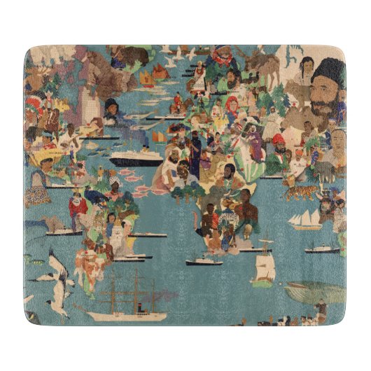 Planche À Découper Carte imagée du monde (Devant)