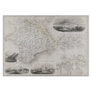 Planche À Découper CARTE : La CRIMÉE, c1855