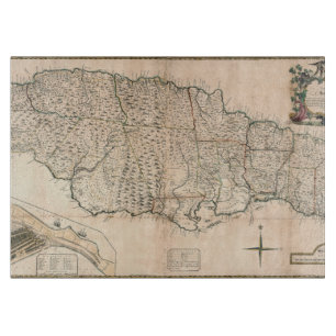 Planche À Découper CARTE : La JAMAÏQUE, 1755 2