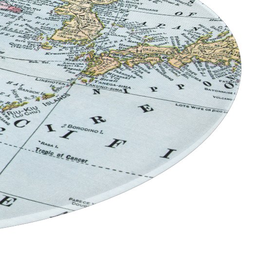 PLANCHE À DÉCOUPER CARTE : L'ASIE DE L'EST, 1907 (Coin)