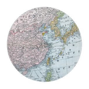 PLANCHE À DÉCOUPER CARTE : L'ASIE DE L'EST, 1907