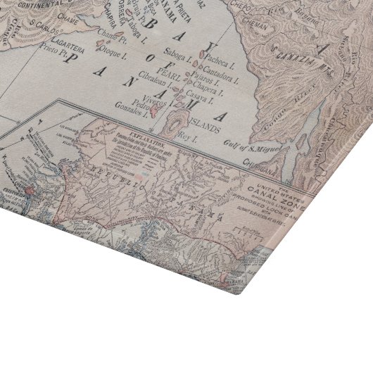 Planche À Découper CARTE : Le PANAMA, 1907 (Coin)