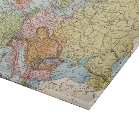 PLANCHE À DÉCOUPER CARTE : L'EUROPE, 1885 (Coin)