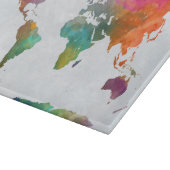 Planche À Découper Carte Mondiale De L'Aquarelle (Coin)