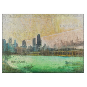 Planche À Découper Carte postale de Chicago