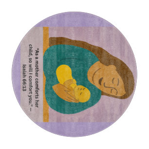 Planche À Découper Carte postale Isaiah 66:13 Mère et bébé réconforta