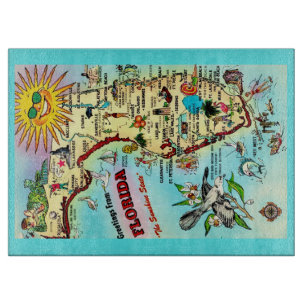 Planche À Découper Carte postale vintage de Floride