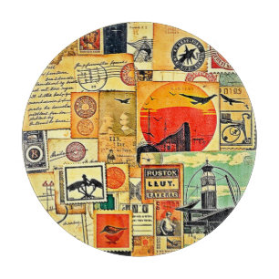 Planche À Découper Carte postale Vintage voyage