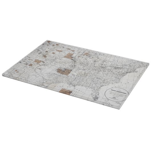 PLANCHE À DÉCOUPER CARTE : RÉSERVATIONS, 1888 (Coin)