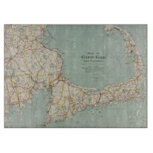 Planche À Découper Carte vintage de Cape Cod (1917)