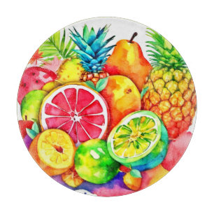 Planche À Découper Cartoon à fruits tropicaux