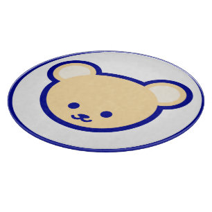 Planche À Découper Cartoon Bleu Beige Teddy Bear Cute Graphique