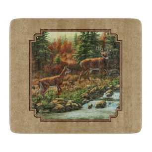 Planche À Découper Cascade de cerfs et de ruisseaux Tan