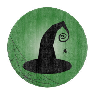 Planche À Découper Casquette de sorcière avec Spiderweb Green Cutting