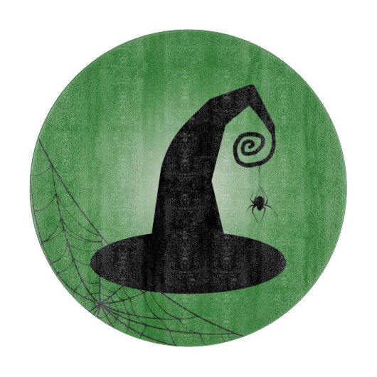Planche À Découper Casquette de sorcière avec Spiderweb Green Cutting (Devant)