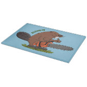 Planche À Découper Castor drôle avec humour de dessin animé de tronço (Coin)