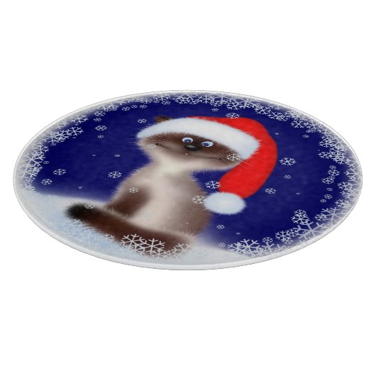 Planche À Découper Cat à Santa Hat (Coin)