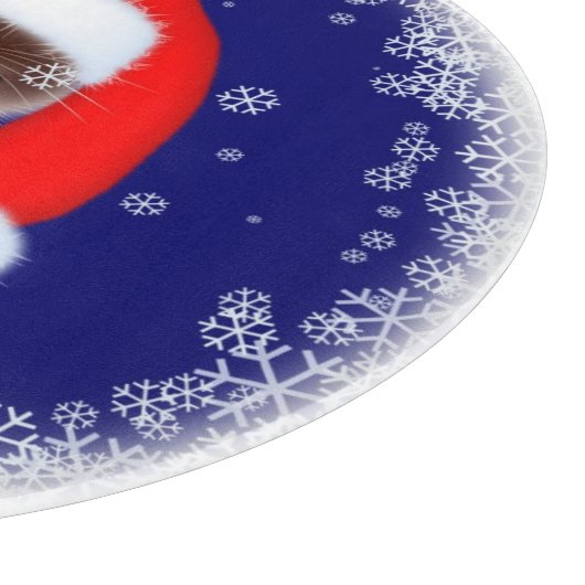 Planche À Découper Cat à Santa Hat (Coin)