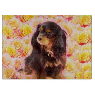Planche à découper Cavalier Black & Tan aux roses