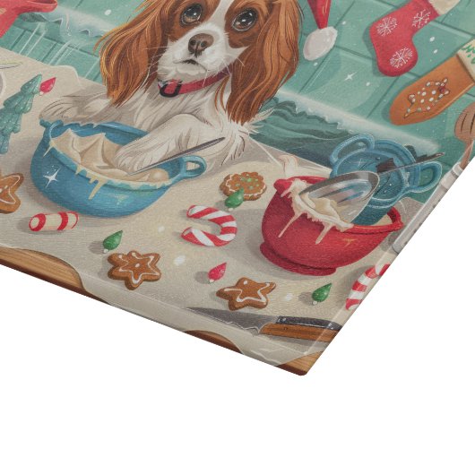 Planche À Découper Cavalier King Charles Spaniel Baking Noël (Coin)