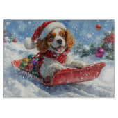 Planche À Découper Cavalier King Charles Spaniel Chien Sledge Noël (Devant)