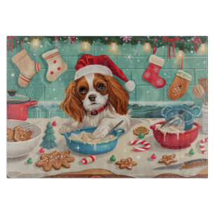 Planche À Découper Cavalier King Charles Spaniel Cuisinant pour Noël