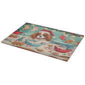 Planche À Découper Cavalier King Charles Spaniel Cuisinant pour Noël (Coin)