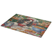 Planche À Découper Cavalier King Charles Spaniel faisant de la pâtiss (Coin)
