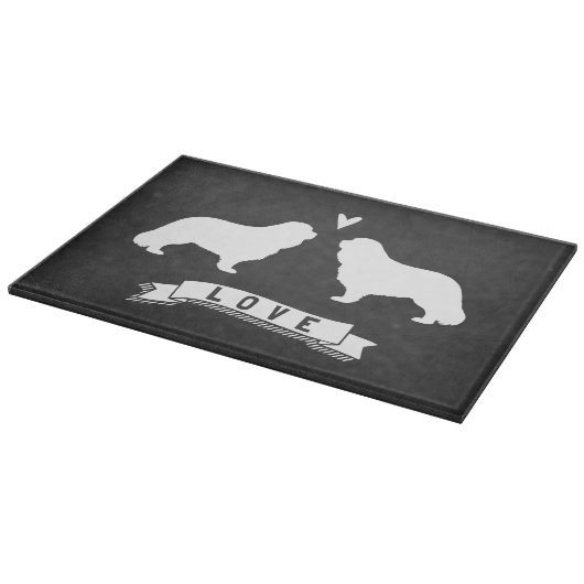 Planche À Découper Cavalier King Charles Spaniel Silhouettes Amour (Coin)