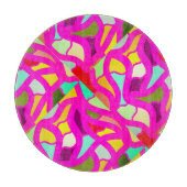 Planche À Découper Célébration avec un design en mosaïque rose (Devant)