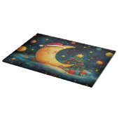 Planche À Découper Célébration drôle de la Lune de Noël dans la Galax (Coin)