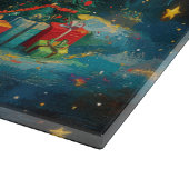 Planche À Découper Célébration drôle de la Lune de Noël dans la Galax (Coin)