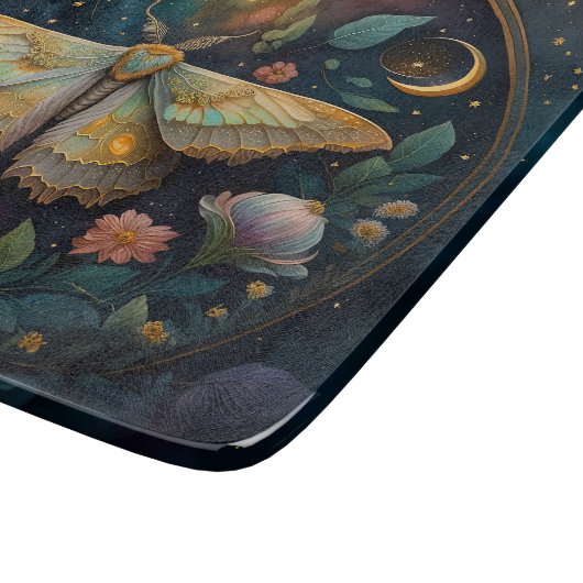 Planche À Découper Celestial Moth and Moon Phases – Enchanted Night (Coin)