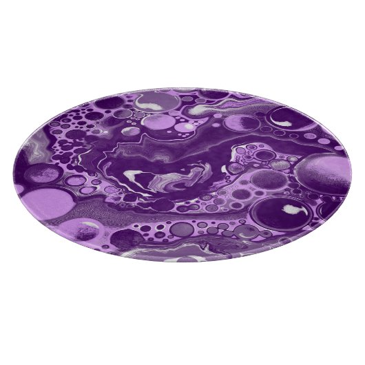 Planche À Découper Cellules d'art fluides en marbre violet (Coin)