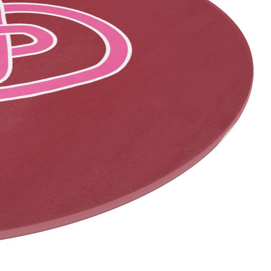 Planche À Découper Celtic Heart Cutting Board (Arrière - plan rouge) (Coin)