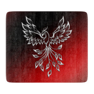 Planche À Découper Cendres rouges noires et verre de phénix