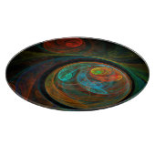 Planche À Découper Cercle d'art Abstrait bleu renaissance (Coin)