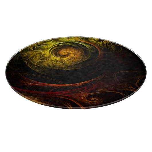 Planche À Découper Cercle d'art Abstrait floral Sunrise (Coin)