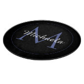 Planche À Découper Cercle minimal moderne nom initial monogramme mode (Coin)