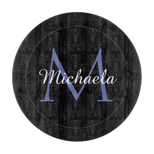 Planche À Découper Cercle minimal moderne nom initial monogramme mode (Devant)