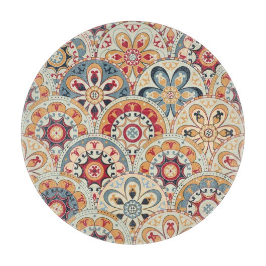 Planche À Découper Cercles Abstraits : Papier peint couleur tendance (Devant)