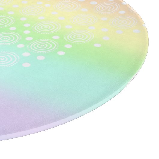 Planche À Découper Cercles arc-en-ciel pastel en cercles (Coin)