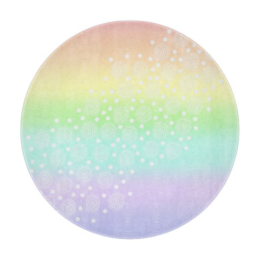 Planche À Découper Cercles arc-en-ciel pastel en cercles (Devant)