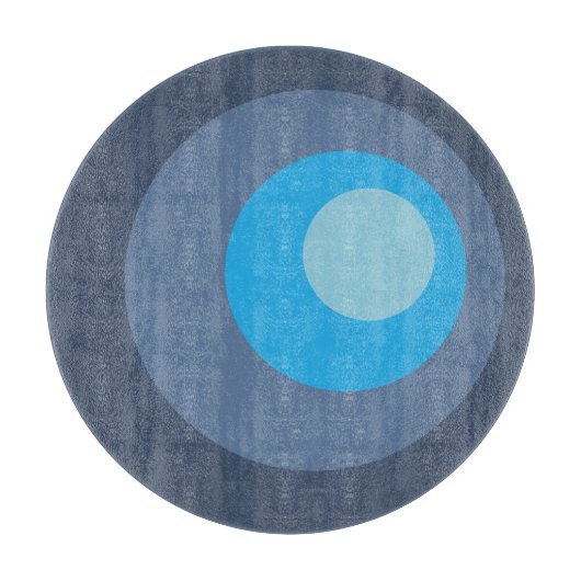Planche À Découper Cercles bleus rétro (Devant)
