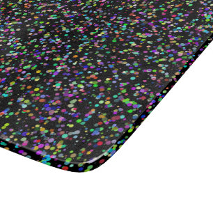 Planche À Découper Cercles colorés bulles sur motif unique noir