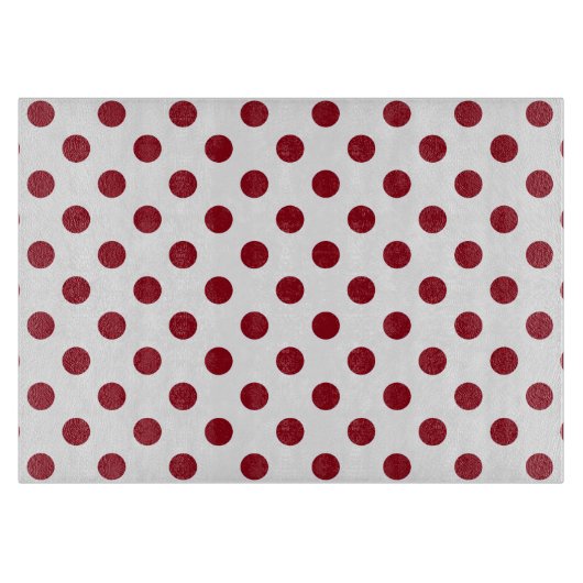 Planche À Découper Cercles de points rouges carmin (Devant)